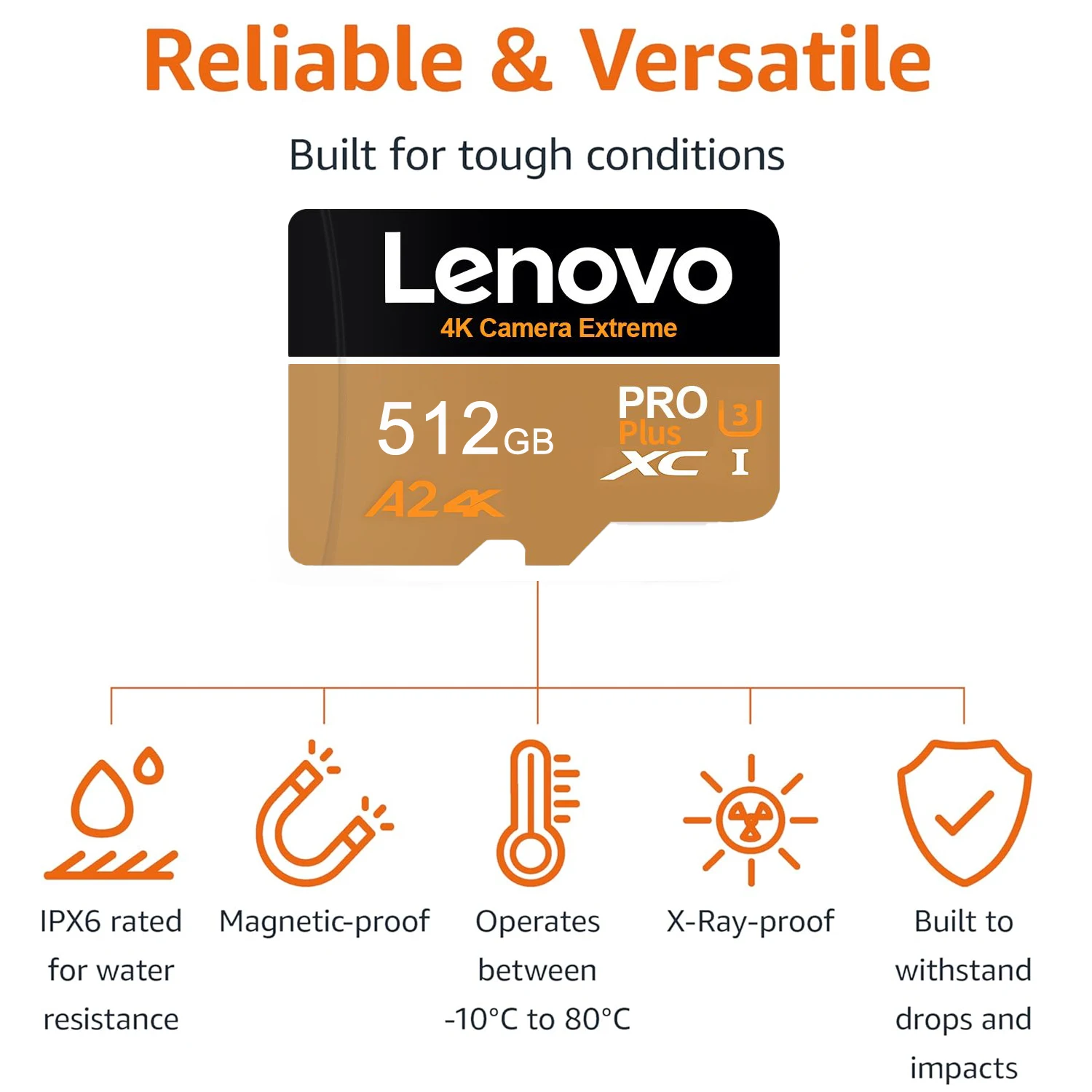 Lenovo Micro SD Card 512GB 256GB V30 U3 Flash Memory Card Class 10 High Speed Cartao De Memoria 128GB For Xiaomi Phone Laptop - view 6