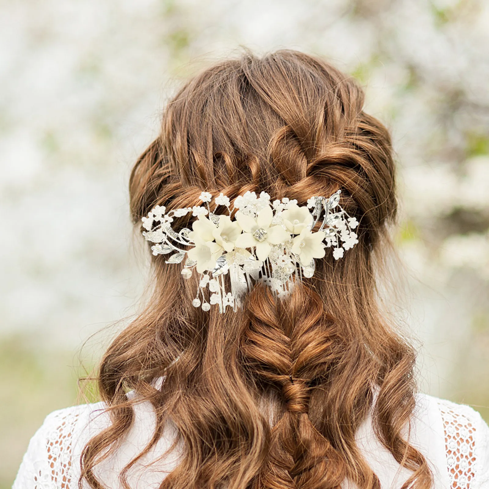 

Pearl Wedding Flower Hairpin Delicate Bridal Hair Side Clip Elegant Hair Accessories for Wedding Brides Hairpin