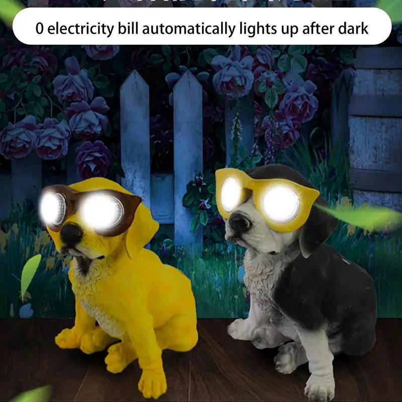 

Dog Solar Lights Waterproof Outdoor Illuminated Dog Figurines Decorative LED Novelty Solar Lights for Home Garden Decoration