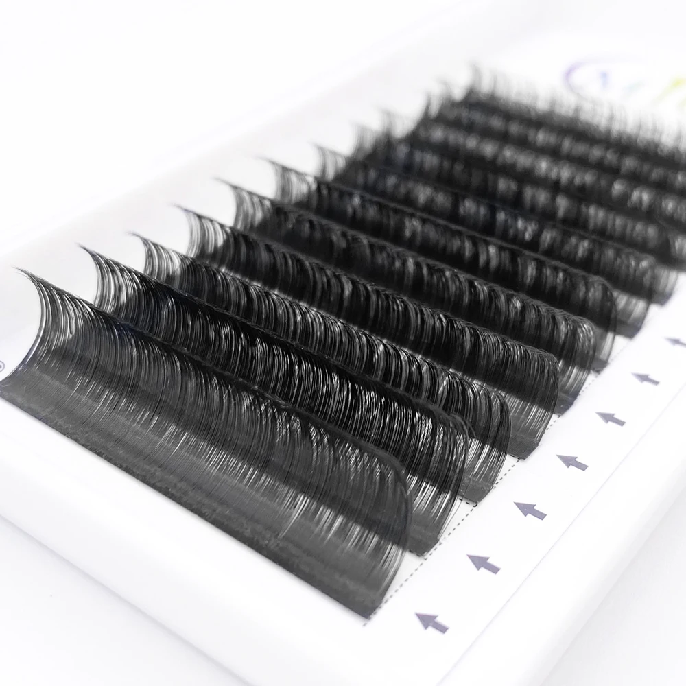 0.05/0.07mm Matte Dark Black Faux Mink Easy Fan Lashes Volume Extension Mega Eyelashes Blooming Fans Eyelash Extension Cilios