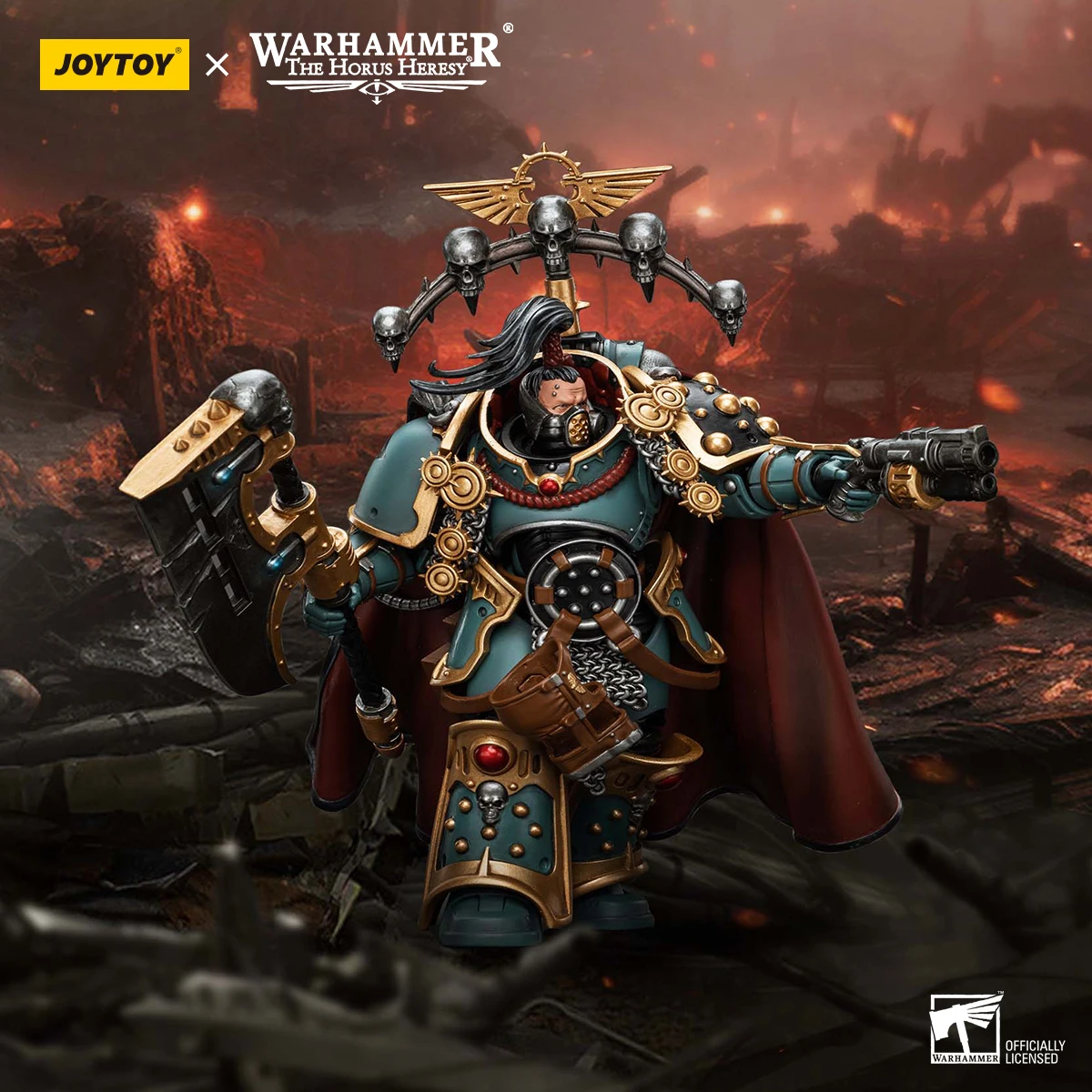 JOYTOY Warhammer "The Horus Heresy" 1/18 Actionfiguren Söhne des Horus Legion Praetor mit Power-Axt
