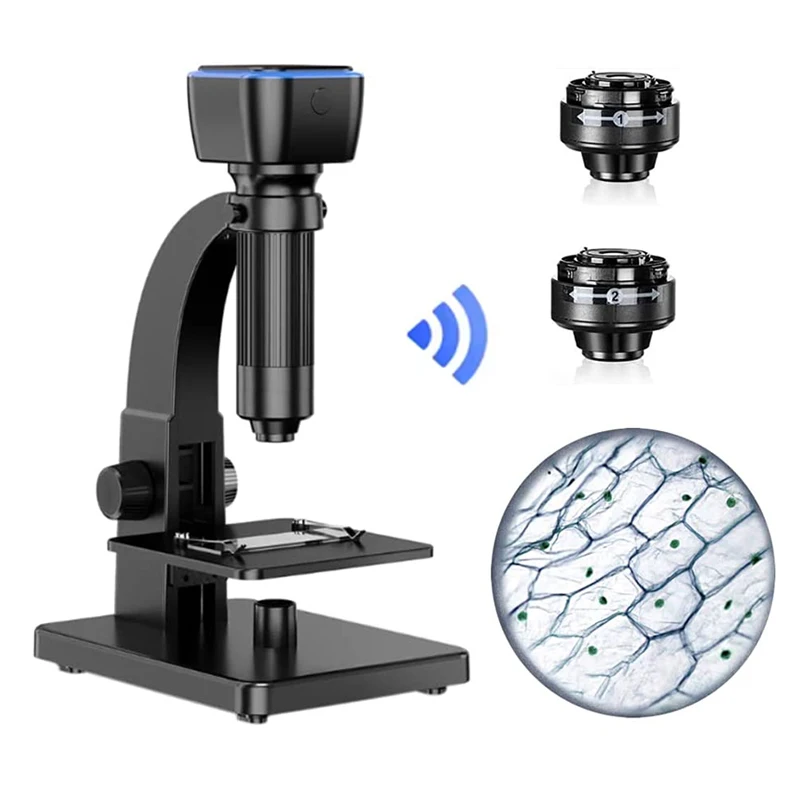 Professional Wifi Microscope 2000X 5MP USB HD Digital Microscopes for Electronics Soldering with Dual Lens for Android IOS PC