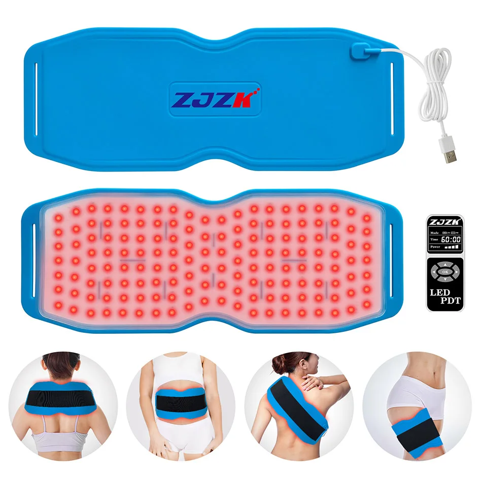 ZJZK Red Light Therapy Knee Wrap Massage Machine Belt 940nm 850nm 660nm 24W to Repair Sports Injuries and Tissue Relieve Pain