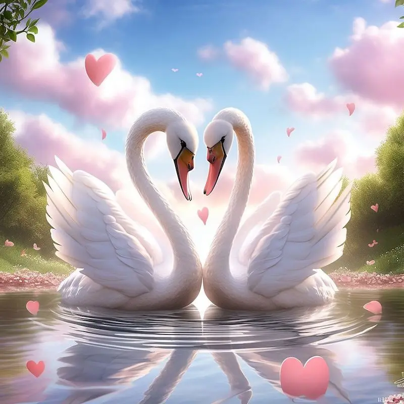 GATYZTORY Diamant-Gemälde, Schwan, voller Bohrer, quadratisch, Strass-Set, Diamant-Stickerei, Landschaft, Handwerk, Mosaik, handgefertigtes Geschenk