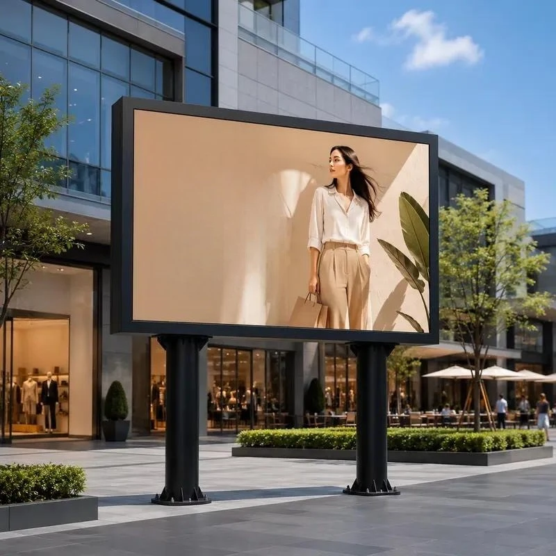 Double Sided Outdoor IP65 Waterproof 4K LED Screen Pole Mounted Sunlight Readable Digital Billboard for Roadside Advertising