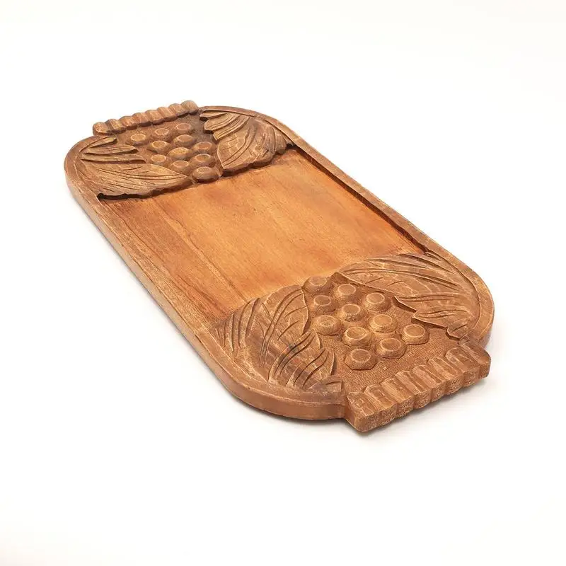 

Handmade Wooden Serving Tray Platter 29.5x14x1.5 Inch Natural Décor