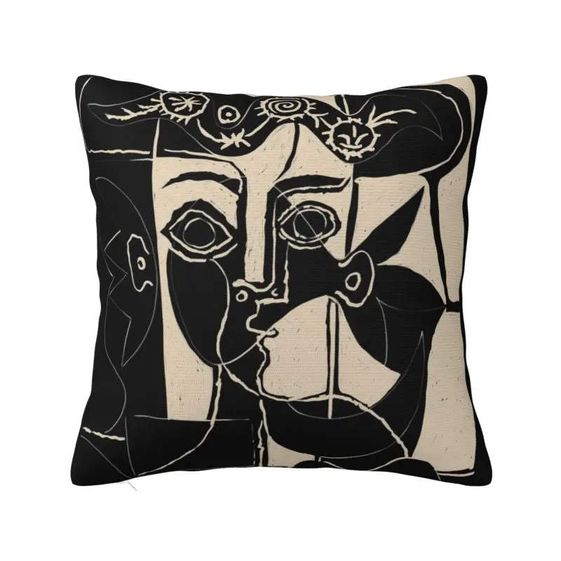Fashion Woman's Head Cushion Cover 40x40cm Soft Pablo Picasso Pillow Case for Car Square Pillowcase Decoration