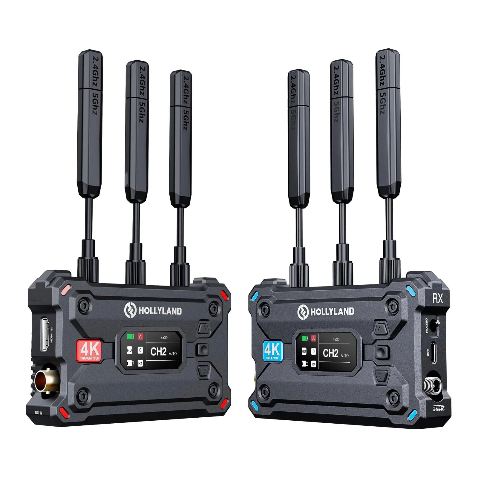 Hollyland Pyro S 4K Wireless Video Transmitter Receiver HDMI SDI 1300ft 50ms Auto Frequency Hopping