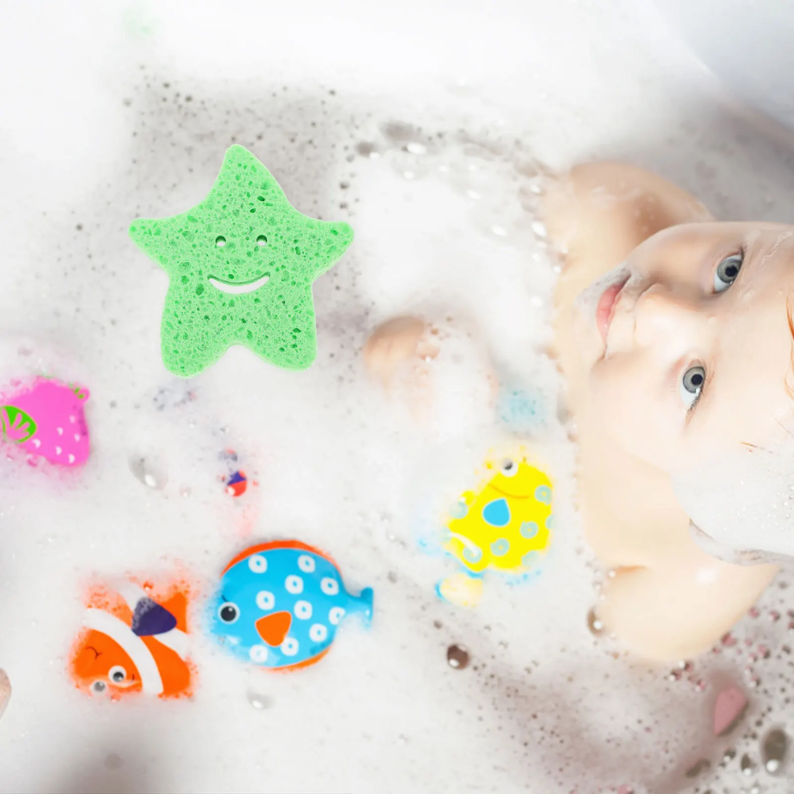 

6 Pcs Cleaning Sponge Bathroom Sponges for Kids Shaped Household Bathing Scrubber Comfortable Baby