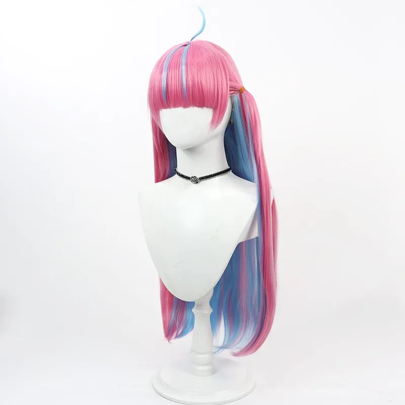 Hololive VTuber Minato Aqua peruca cosplay integrada longa pequena trança presente de Halloween