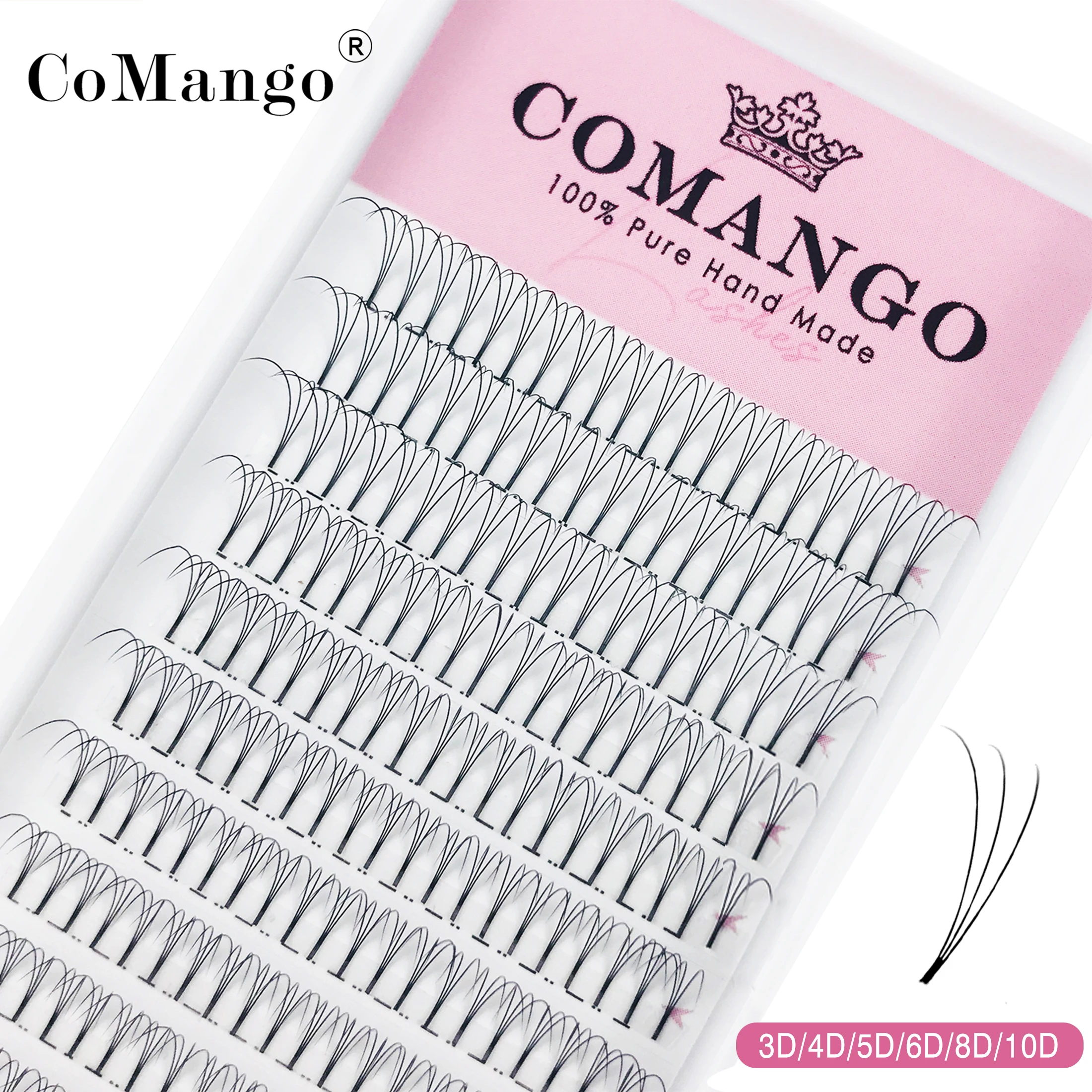 CoMango Premade Volume Fans Short Stem 3d/4d/5d/6d Russian Eye-lash Extensions Mink Eyelash Extension 0.07/0.10mm Length Lashes