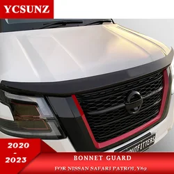 ABS Bonnet Guard For Nissan Safari Patrol Y62 2020 2021 2022 2023 Front Bug Hood Deflector Protector Car Accessories