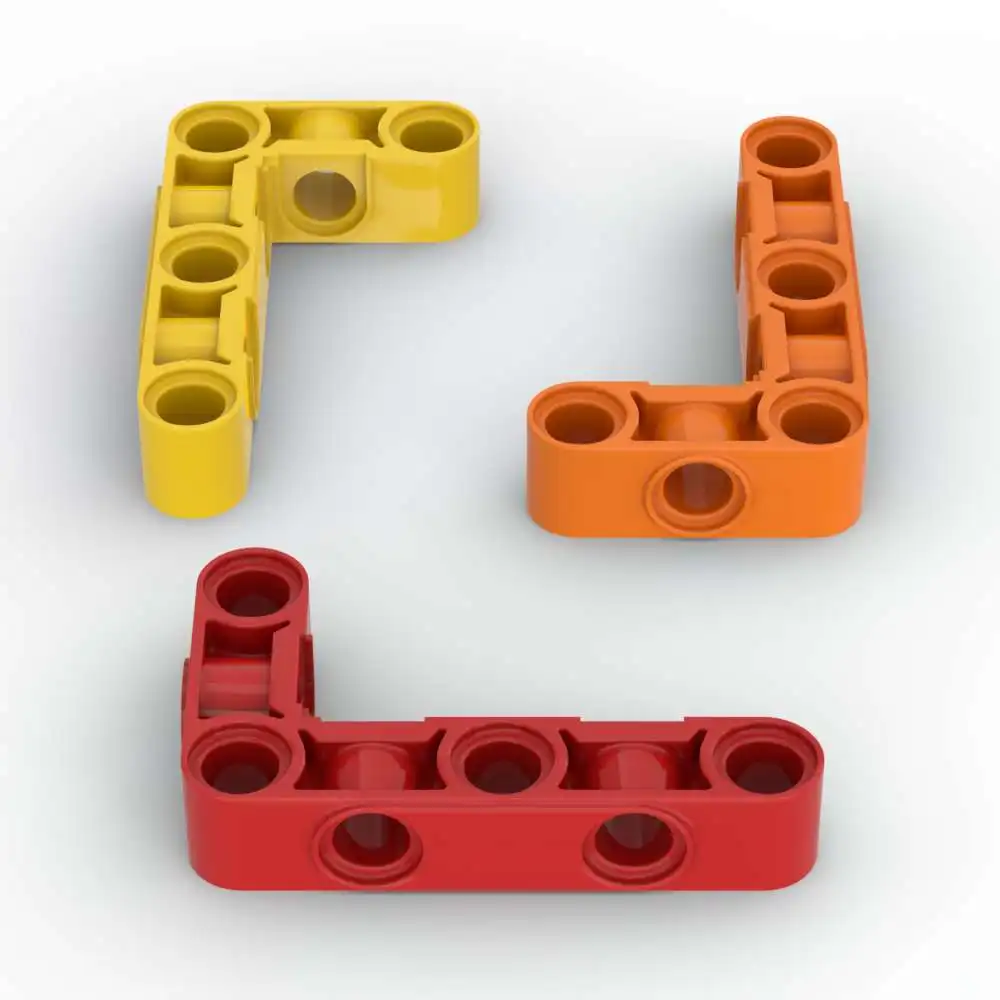MOC 10PCS  Liftarm Perpendicular Holes 2477 Building Blocks Kit L-Shaped 3x5 Bent Thick Part Bricks Particle Toys Children Gift