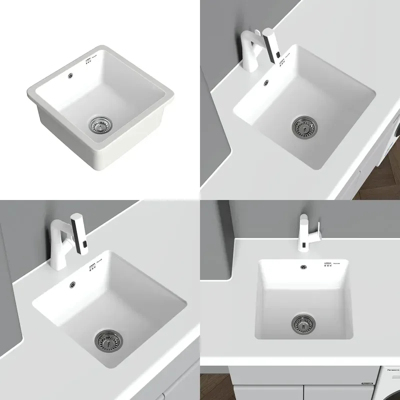 For Deep Size Balcony Ceramic Sink Basin Laundry Basin Embedded Laundry Pool Washing Sink Durable Large Capacity Home Utility