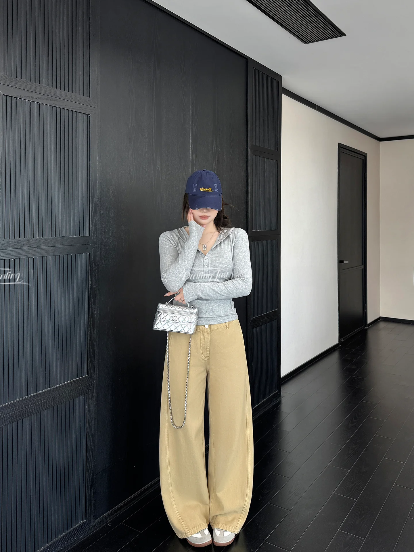 

Женские джинсы-клеш цвета хаки с высокой талией, из хлопка, повседневные, свободного кроя, прочные, прямые, для ежедневной носки