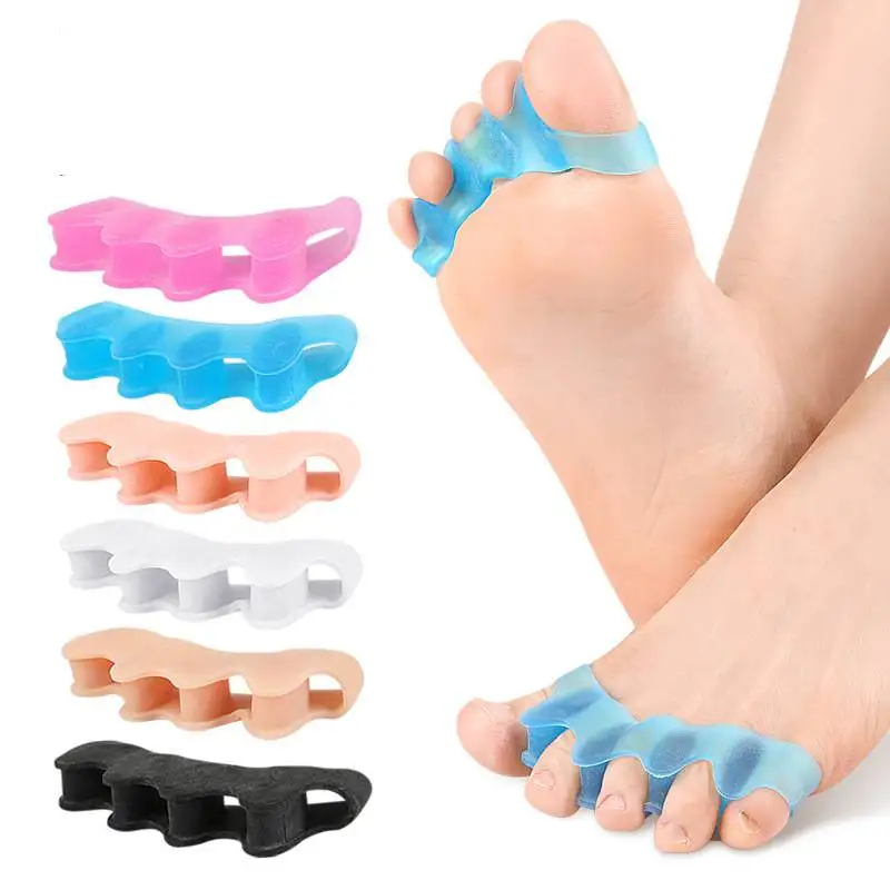 2Pcs=1Pair Silicone Toe Separators Correcting Bunions and Restoring Toes Spreaders Straightener for Overlapping Toes Foot Care