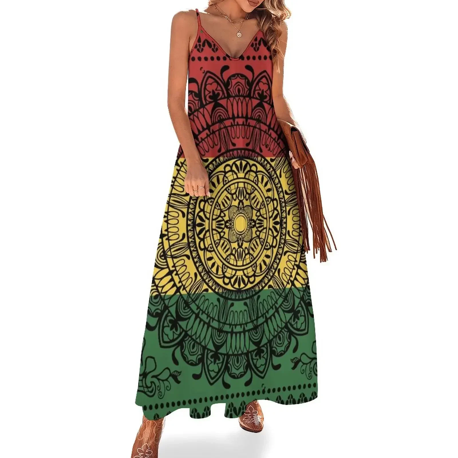 

Rasta Mandala Sleeveless Dress dresses with long sleeves womens clothing Dress