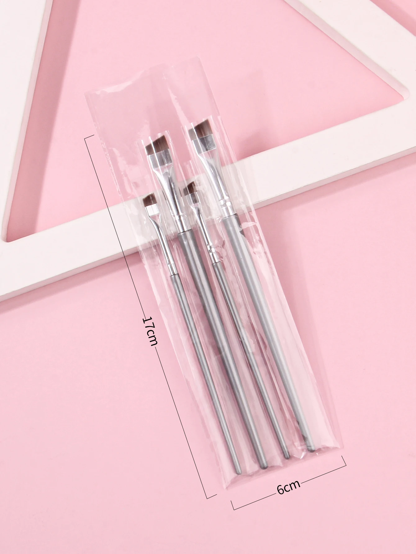 4PCS Flüssiger Eyeliner-Pinsel, ultradünn, feiner, schräger Winkel, flacher Kopf, Augenbrauenpinsel – Detail 8