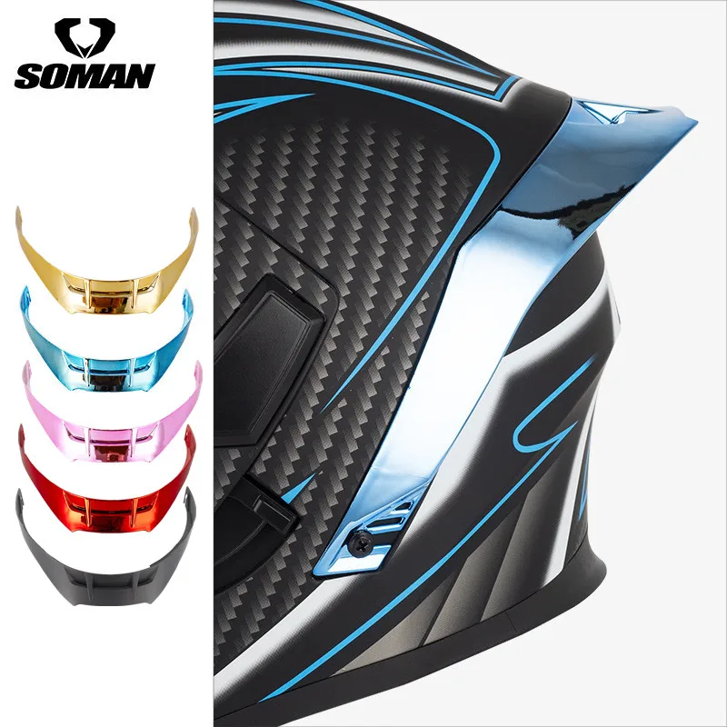 Colorful Spoiler  for Motorcycle Helmet SOMAN SM955-S Full Face Helmet Accessory Cool Decoration for Men And Women Moto Head