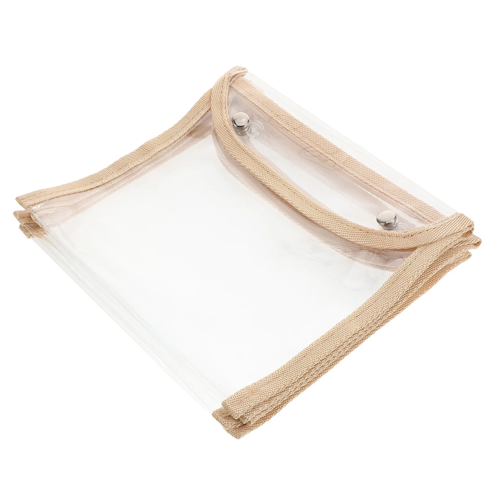 

5Pcs Transparent PVC Pencil Case Snap Closure Large Capacity Clear Stationery Organizer Student Exam Bag Travel Toiletry Pouch