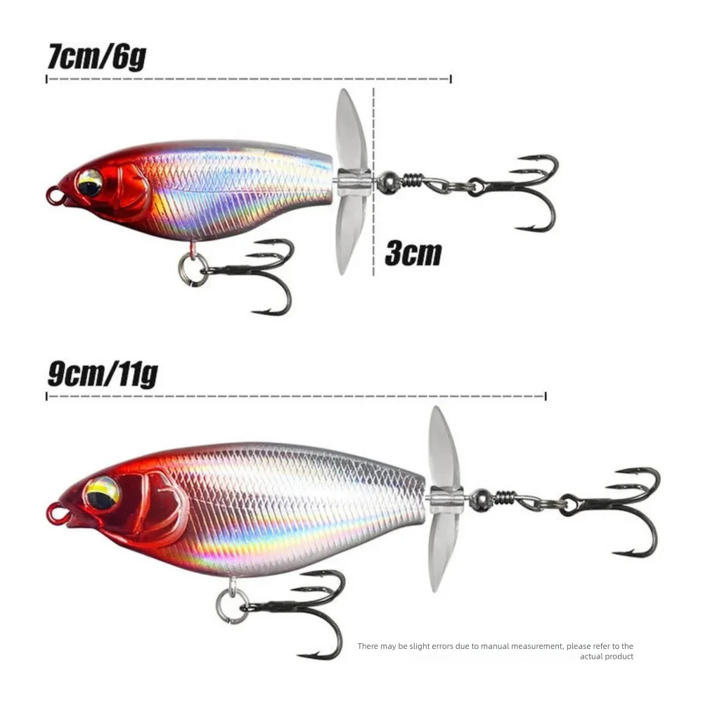 1pcs Topwater Top Water Fishing Lure 6g 11g Trolling Catfish Artificial Hard Bait with Rotating Tail Fishing Tackle