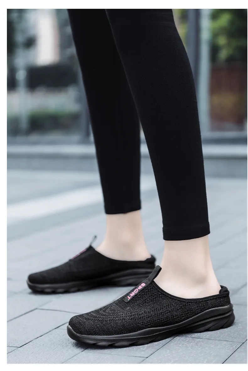 Women Walking Shoes Air Cushion Slip-On Orthopedic Diabetic Ladies Platform Mules Mesh Lightweight Slipper Wedge Female Sneaker