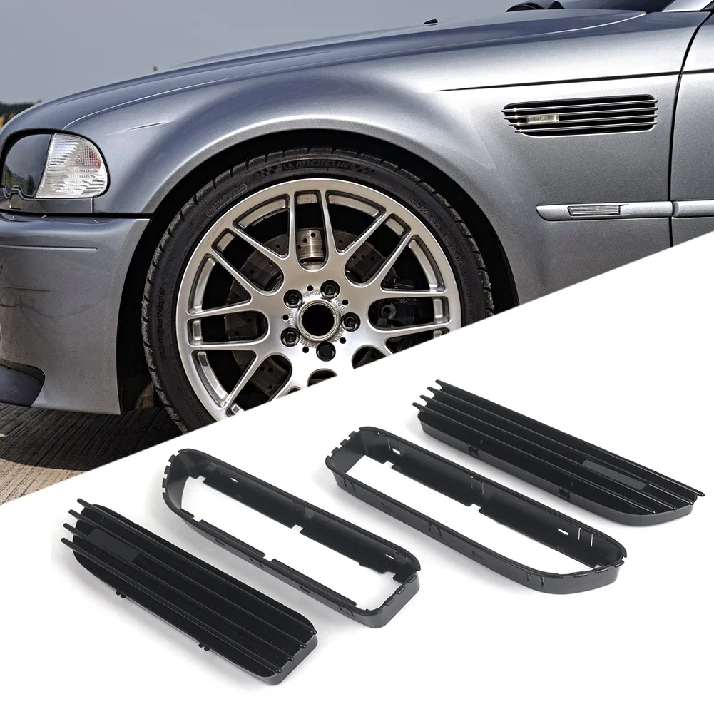 Black Side Grill Fender Vents for BMW E46 M3 2001 2006 with Easy Installation and Precision Fit