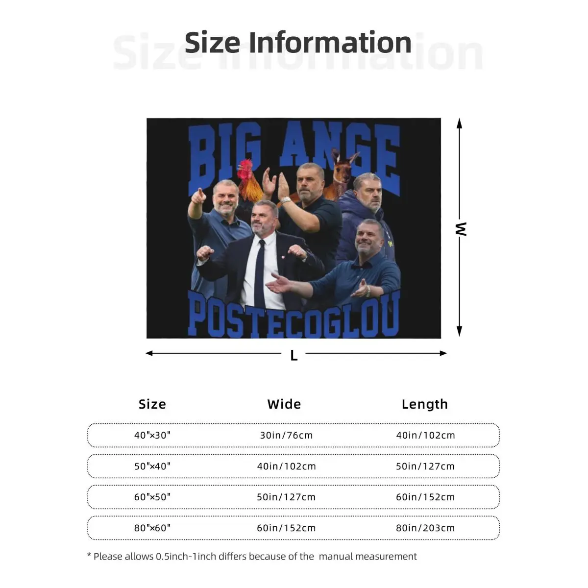 Big Ange Postecoglou بطانية رمي جرافيك هدايا عيد الميلاد لطيف منقوشة الصيف الفراش بطانيات الشاطئ #6