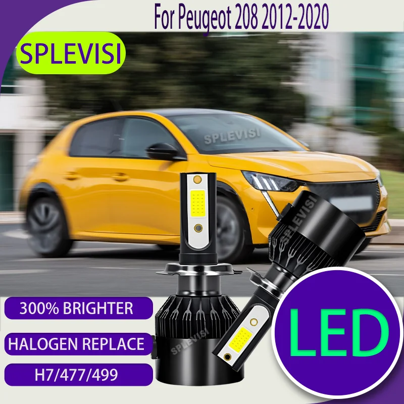 

LED Car Headlight Hi Lo Beam Halogen Replace High-Speed Silent Fan For Peugeot 208 2012 2013 2014 2015 2016 2017 2018 2019 2020