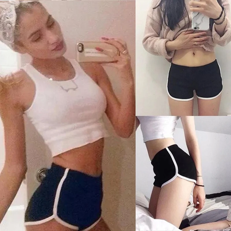 Três quartos de shorts esportivos para mulheres, moda casual, calça de praia de ioga, cor doce, verão, 2024