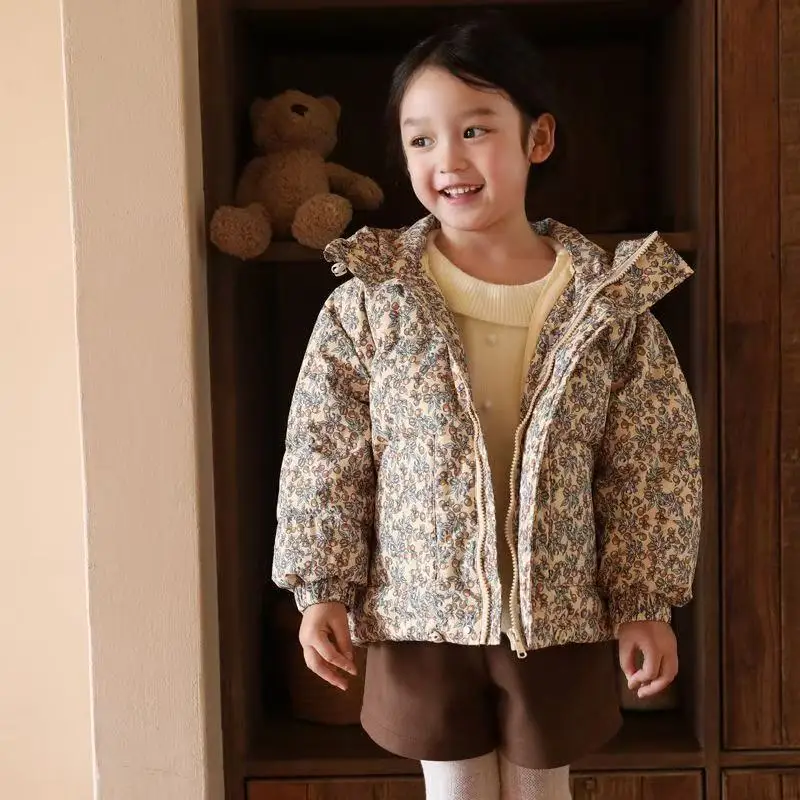 

2025 New Girls Boys Down Jacket Winter Coats Children Clothes Hooded Windbreaker Coat For Kids 3-12 Years Cotton Warm Outerwear