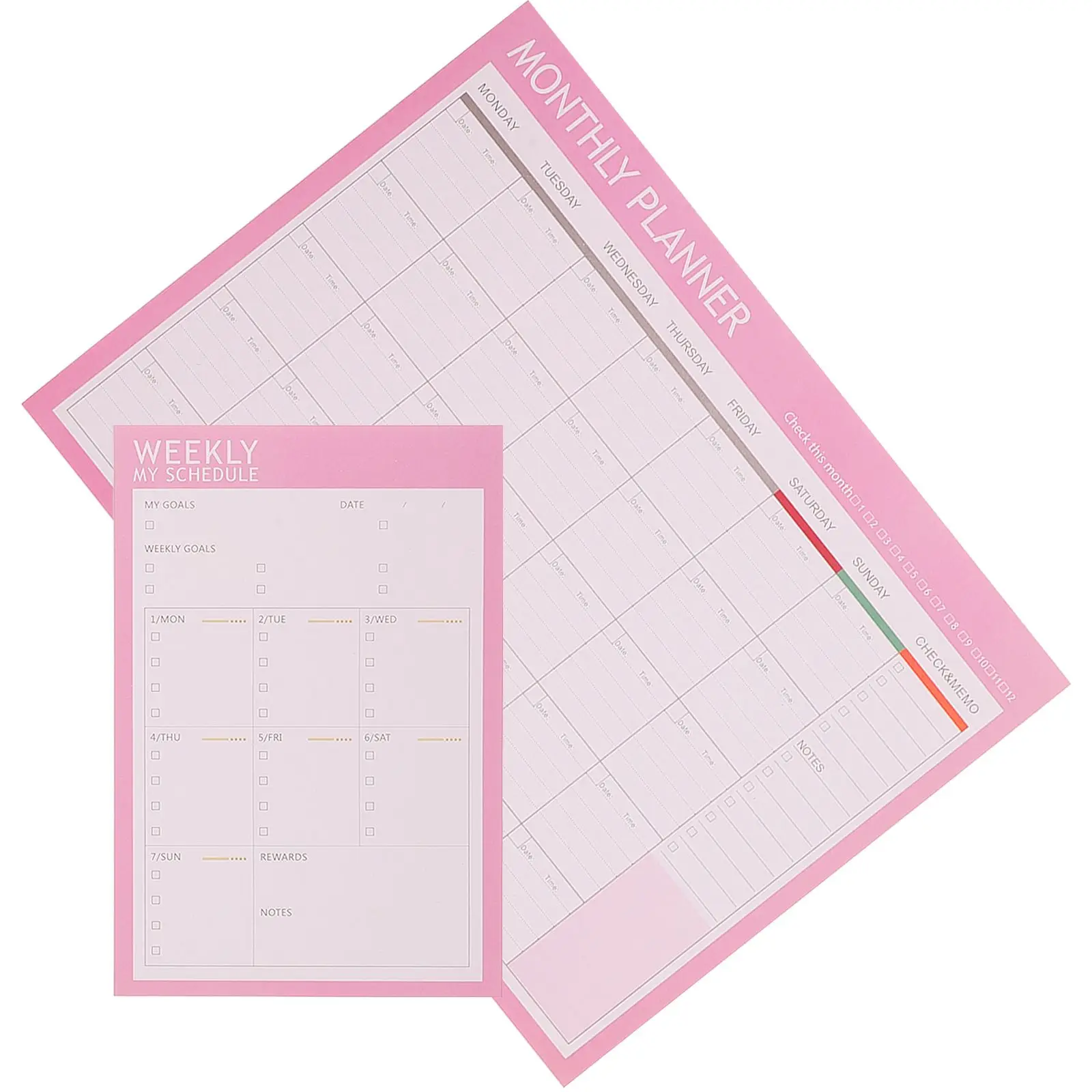 

2 Pcs Weekly Planner Monthly Scheduler Notebooks for Work Student Planning Book Agenda Noting Portable Staff Teacher
