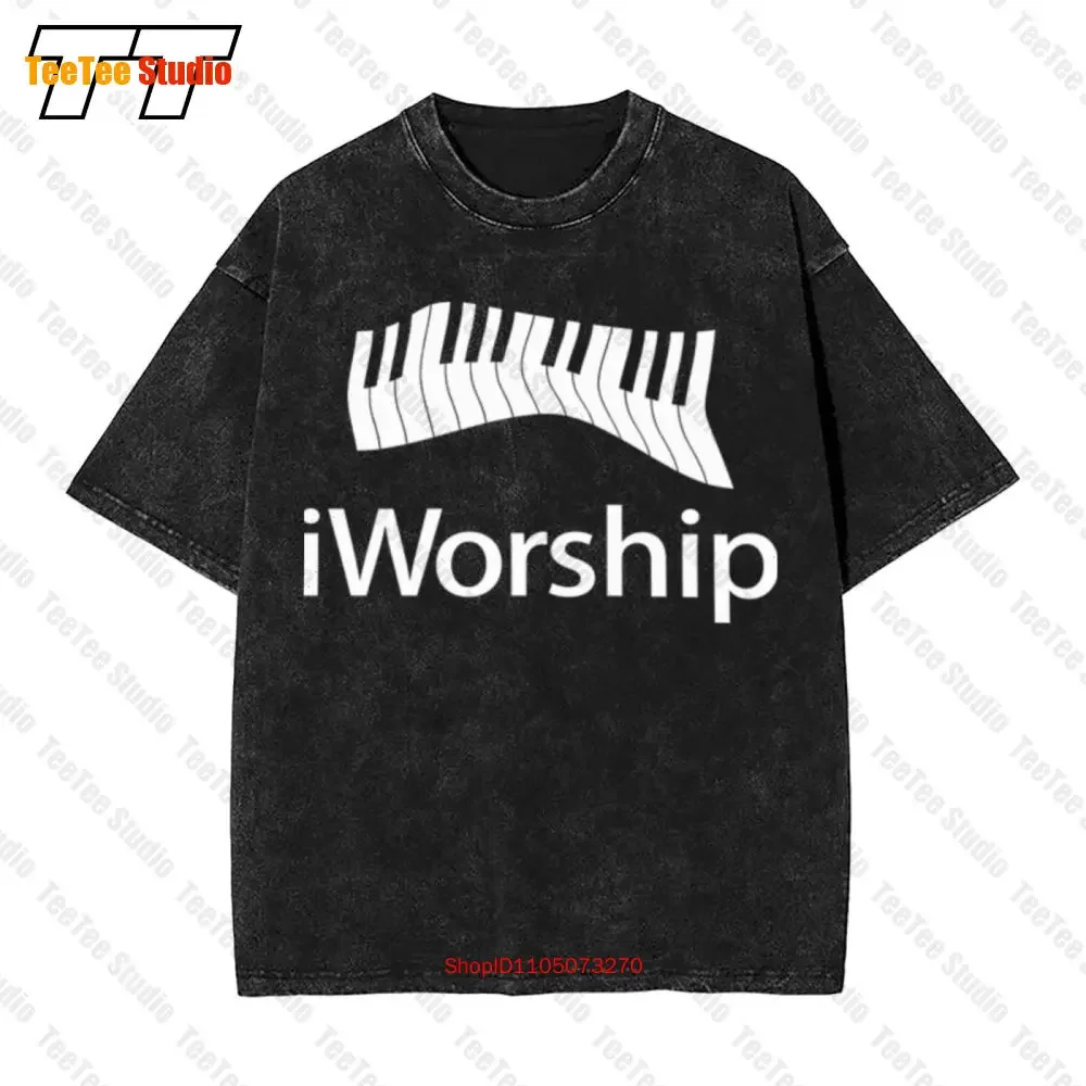 Aprojes Iworship Praise God Keyboard Piano Keys Vintage Oversized T-Shirt FZFA