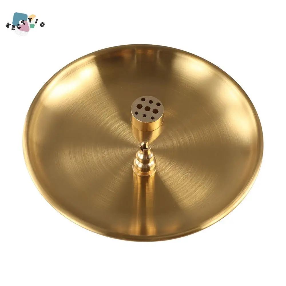 Durable Water Drop Shape Nine-hole Incennse Insert Brass Mini Brass Incense Tray Handmade Coils Base Holder Office