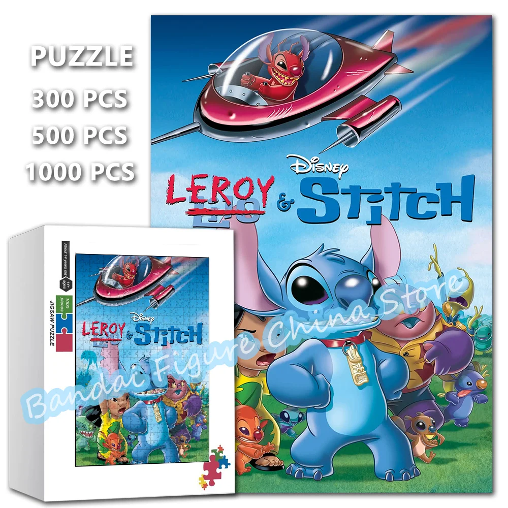 

Stitch! The Movie 300/500/1000 Pieces Anime Jigsaw Puzzle Disney Cartoon Print Puzzle for Adults Decompress Educational Toys