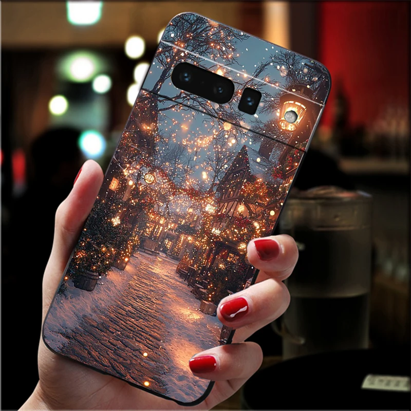 حافظة هاتف لهاتف جوجل بيكسل 10 برو XL 9 Pro XL 9A 8 7 6 Pro Pixel 8A 7A 6A Pixel 8 7 6 5 مشهد ضوء الثلج الشتوي #4