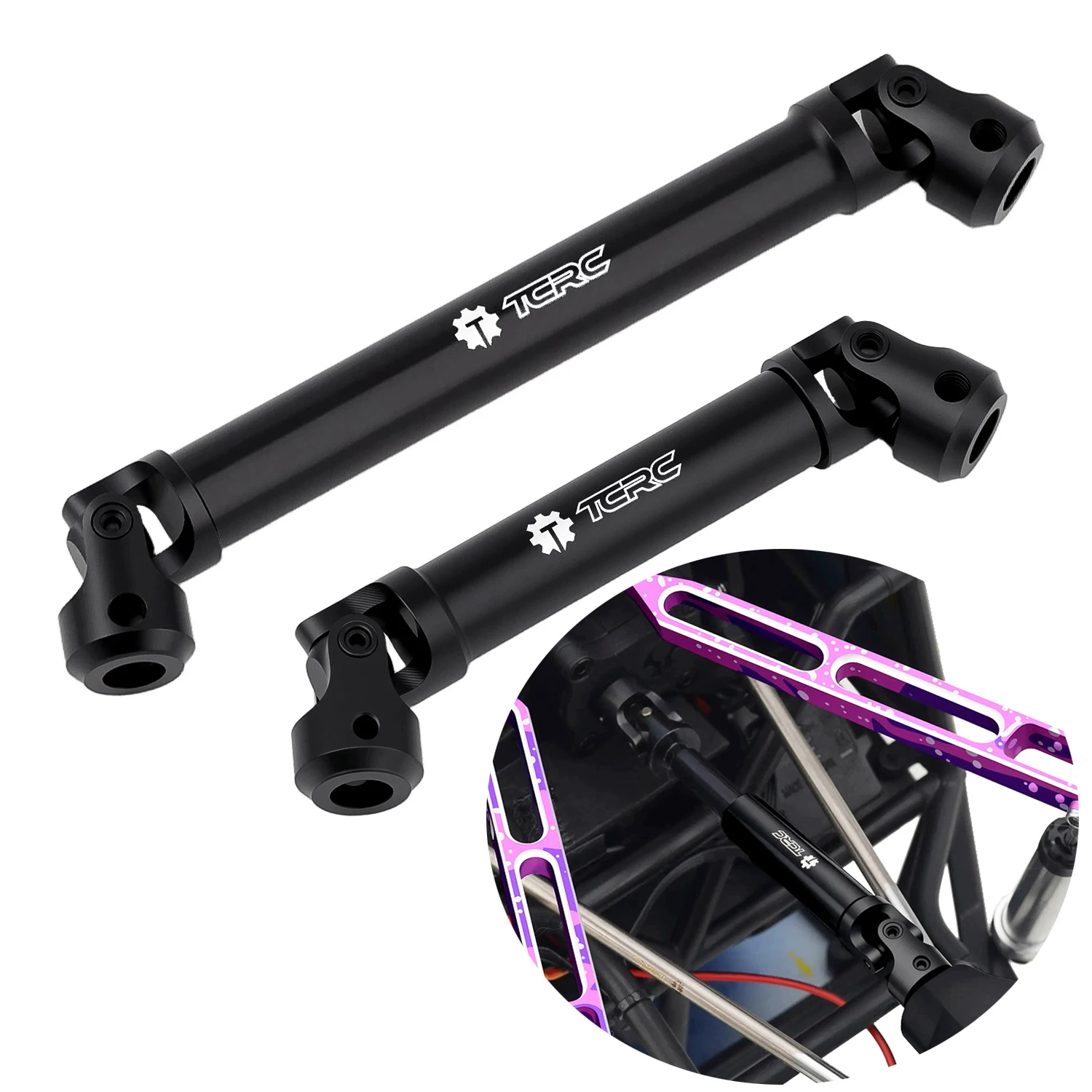 TCRC 2PCS Hard Alloy Steel 4140 Chromoly Drive Shafts for Axial 1/8 AXP8 Gilamon Trail Buggy Upgrade