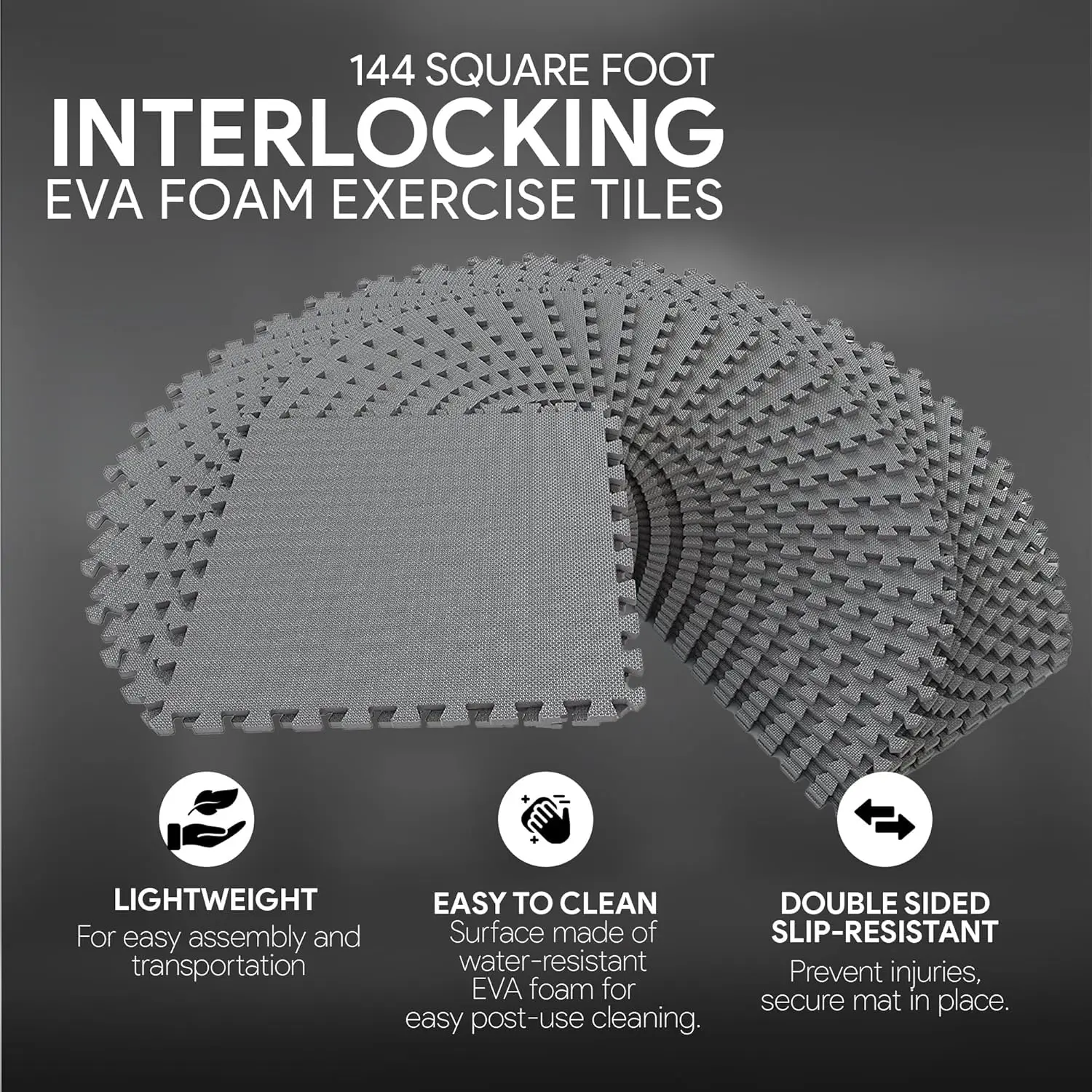 Puzzle Exercise Mat com EVA Foam, Interlocking Tiles para MMA Exercício, Ginástica e Home Gym, Piso Protetor, 1, 2 "Thick