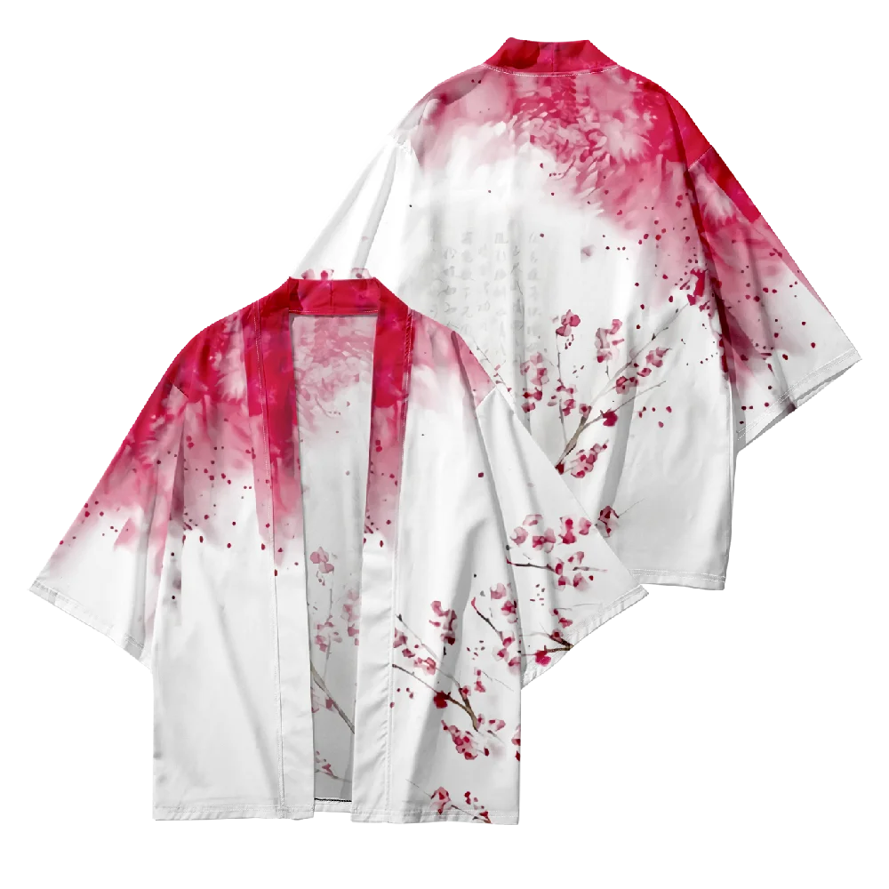 Japanese Kimono Man Vintage Flowers Print Shirt Clothing Harajuku Cardigan For Men Traditional Haori Kimono Women