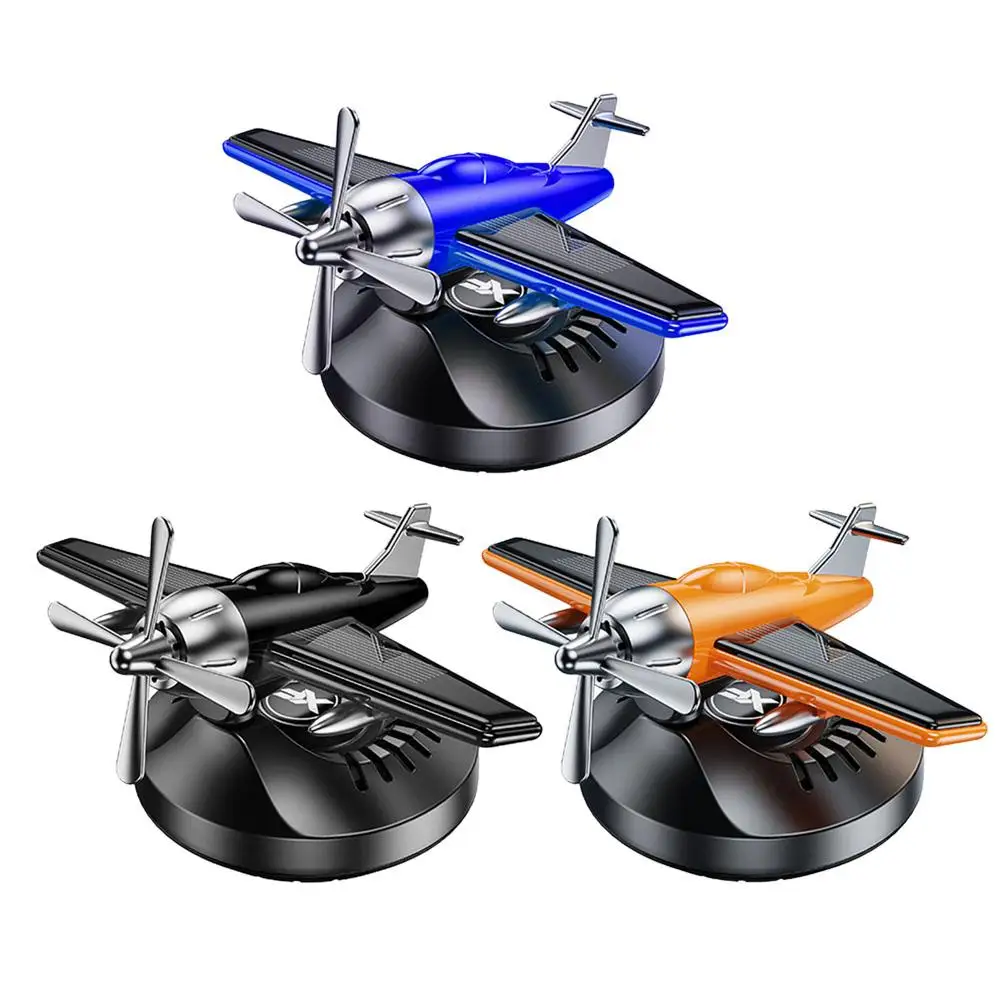 Solar Energy Powered Rotating Propeller Fighter Car Air Freshener Scent Perfume Airplane Fragrance Diffuser Dashboard Aroma - view 3