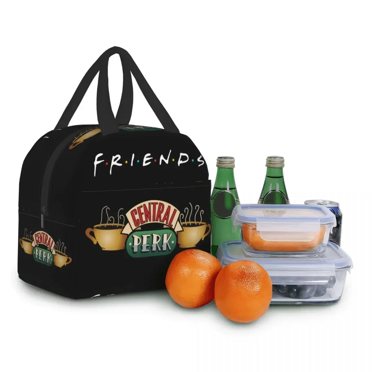 Central Perk Friends Lunch Bag para Mulheres e Crianças, Fugas, Refrigerador Térmico, Caixa Isolada, Escritório, Trabalho, Escola, Piquenique