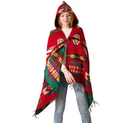 Autumn Winter New Ethnic Style Hooded Cape Shawl Bohemian Ethnic Style Imitation Cashmere Hooded Shawl