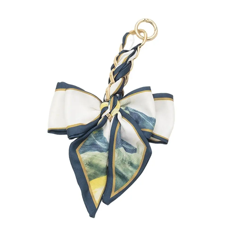 سلسلة مفاتيح وشاح من الحرير الناعم المنسوج ، قلادة القوس ، إكسسوارات سحر الحقيبة ، سلسلة المفاتيح ، حامل مفاتيح السيارة ، الهدايا الإبداعية ، الموضة ، الجديدة #3
