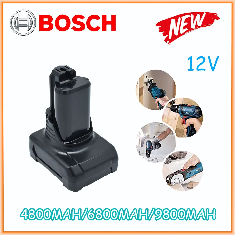 

Bosch 12V 4.8AH/6.8AH/9.8AH Li-ion BAT420 Replacement Battery For BAT411A BAT412 BAT412A BAT413 Max Power Tools Battery