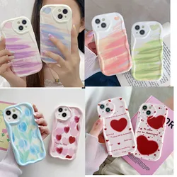 Curly Case for OPPO A3S A5S A53 A33 A9 A 2020 A17 A15 A16 A52 A92 A93 A55 A54 A77 A74 A95 A96 A94 4G Flower Love Heart TPU Cover