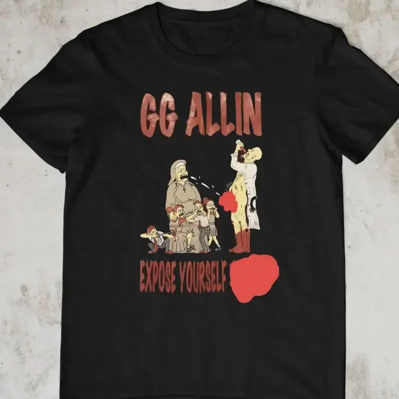 Yourself GG Allin T-Shirt aus schwarzer Baumwolle, alle Größen S