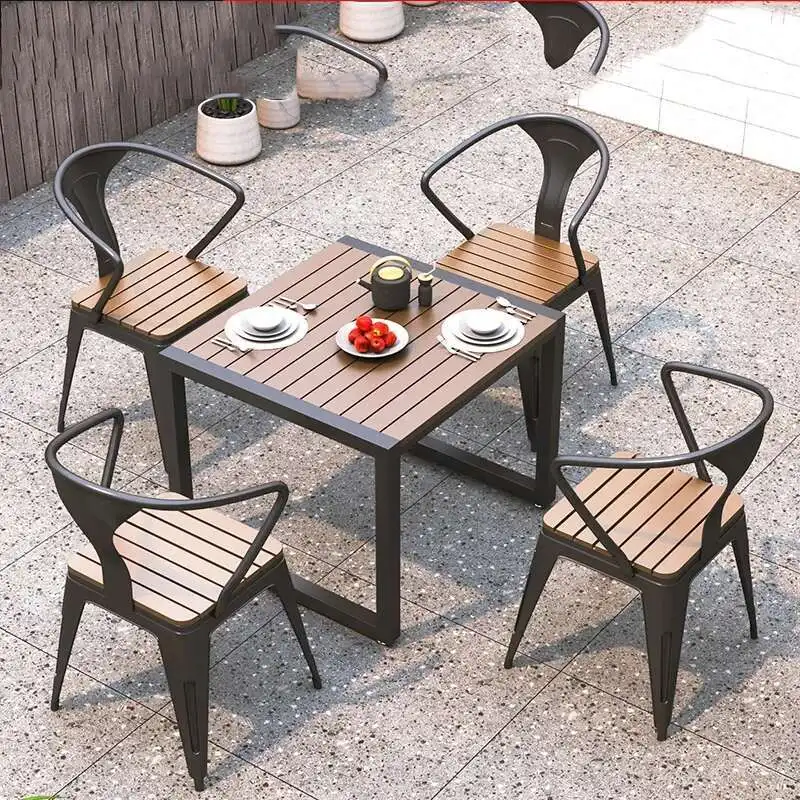 

Modern Dining Outdoor Tables Garden Luxury Lounge Minimalist Outdoor Tables Armchair Backyard Jardin Mobiliario Furniture