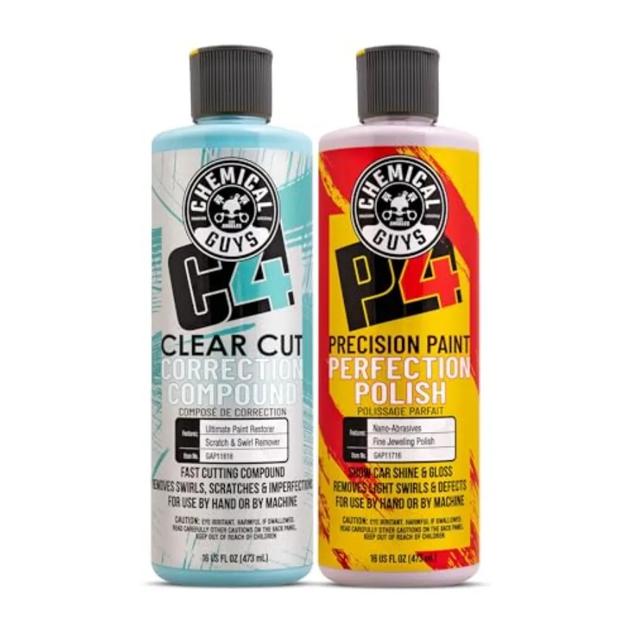 Clear Cut and Precision Paint Combo - Removes Scratches, Swirls, Towel Marks, and Etching, Restores Gloss, Polishing Kit - 2 x