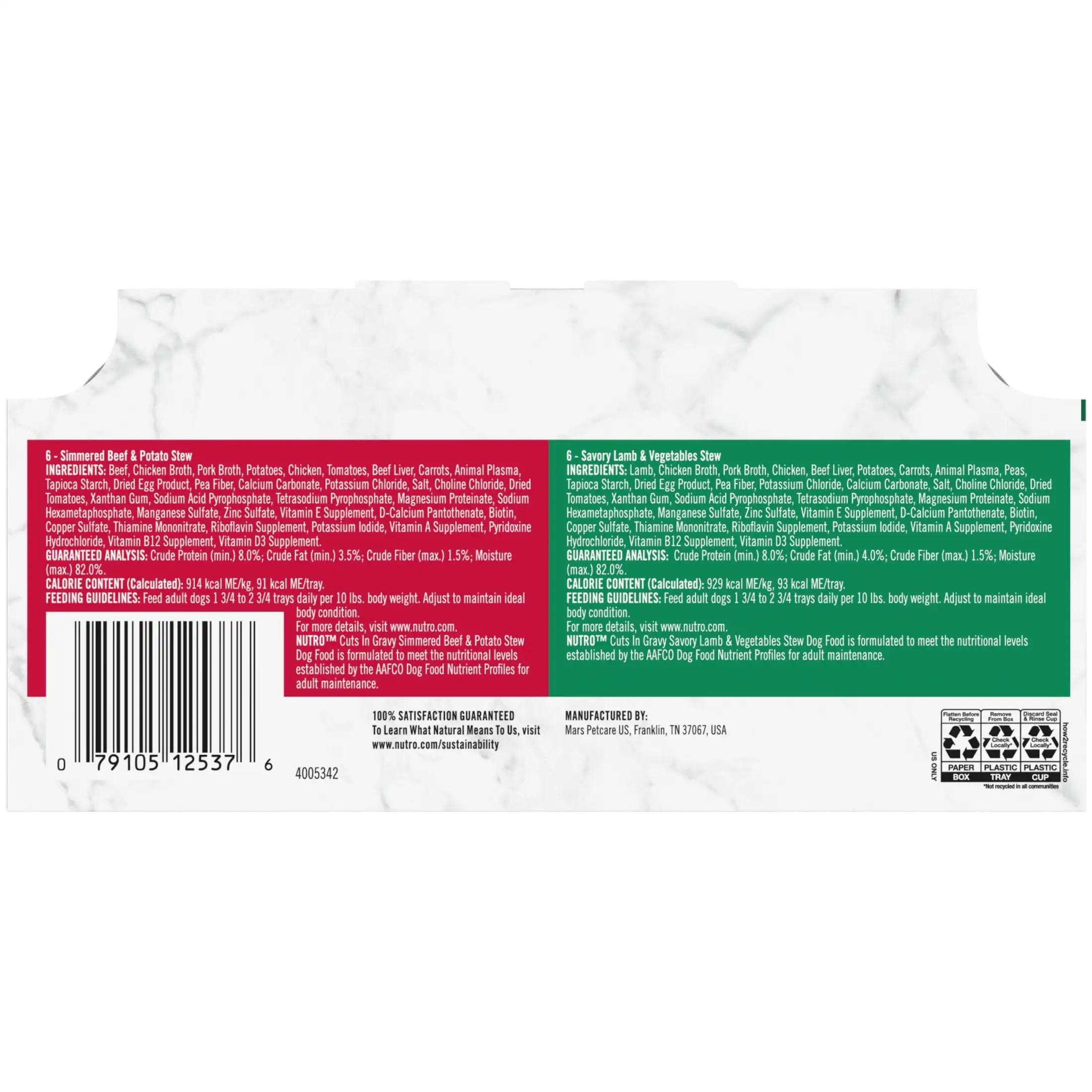 Nutro Natural Choice Cuts in sugo di agnello e manzo Confezione di varietà di cibo umido per cani, vassoio da 3,5 Oz, confezione da 12