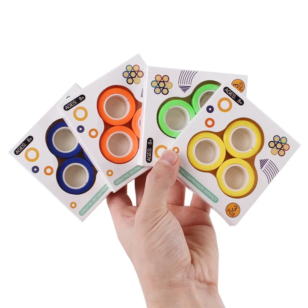 Funny Fidget Spinner Magnetic Ring Unzip Toy Anti Stress Figet Toys Hotwhells Stress Reliever Toys Magic Ring Decompression Toys